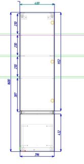 Шкаф подвесной Art&Max Techno 40x160см правый смоки софт AM-Techno-1600-AC-SO-ZB815-R